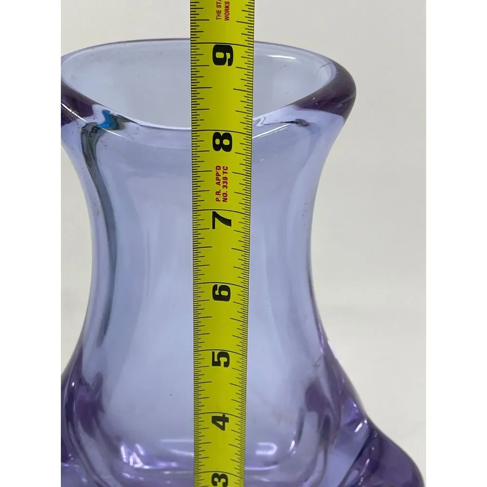 Vintage MCM Murano Amethyst Purple Vase Handblown Italy Sommerso Flavio Poli 9